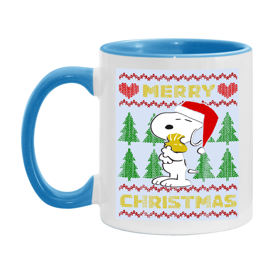 Peanuts Gang Christmas Mug, Snoopy Charlie Brown Holiday Coffee Cup, Ceramic Christmas Mug 11Oz Or 15Oz