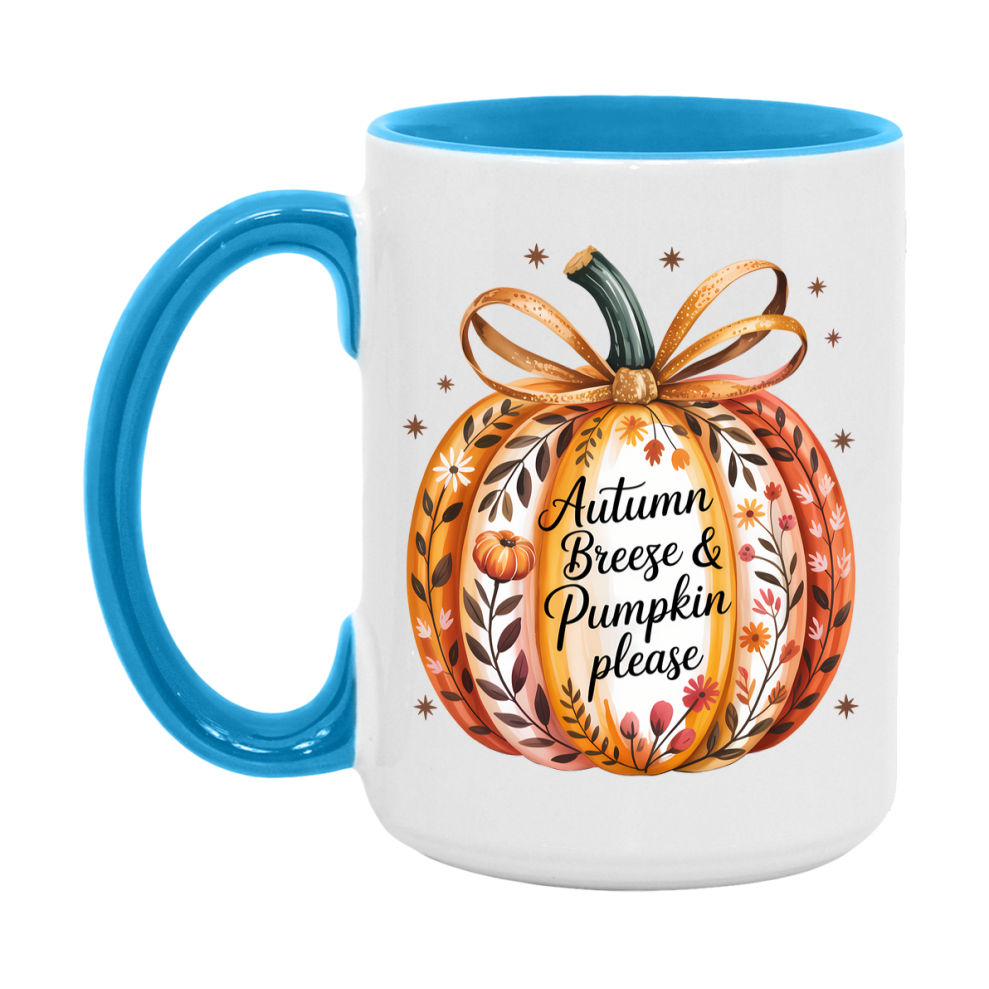 In Love With Fall Coffee Mug, Cozy Cute Autumn Coffee Cup, 11Oz Or 15Oz White Ceramic Mug