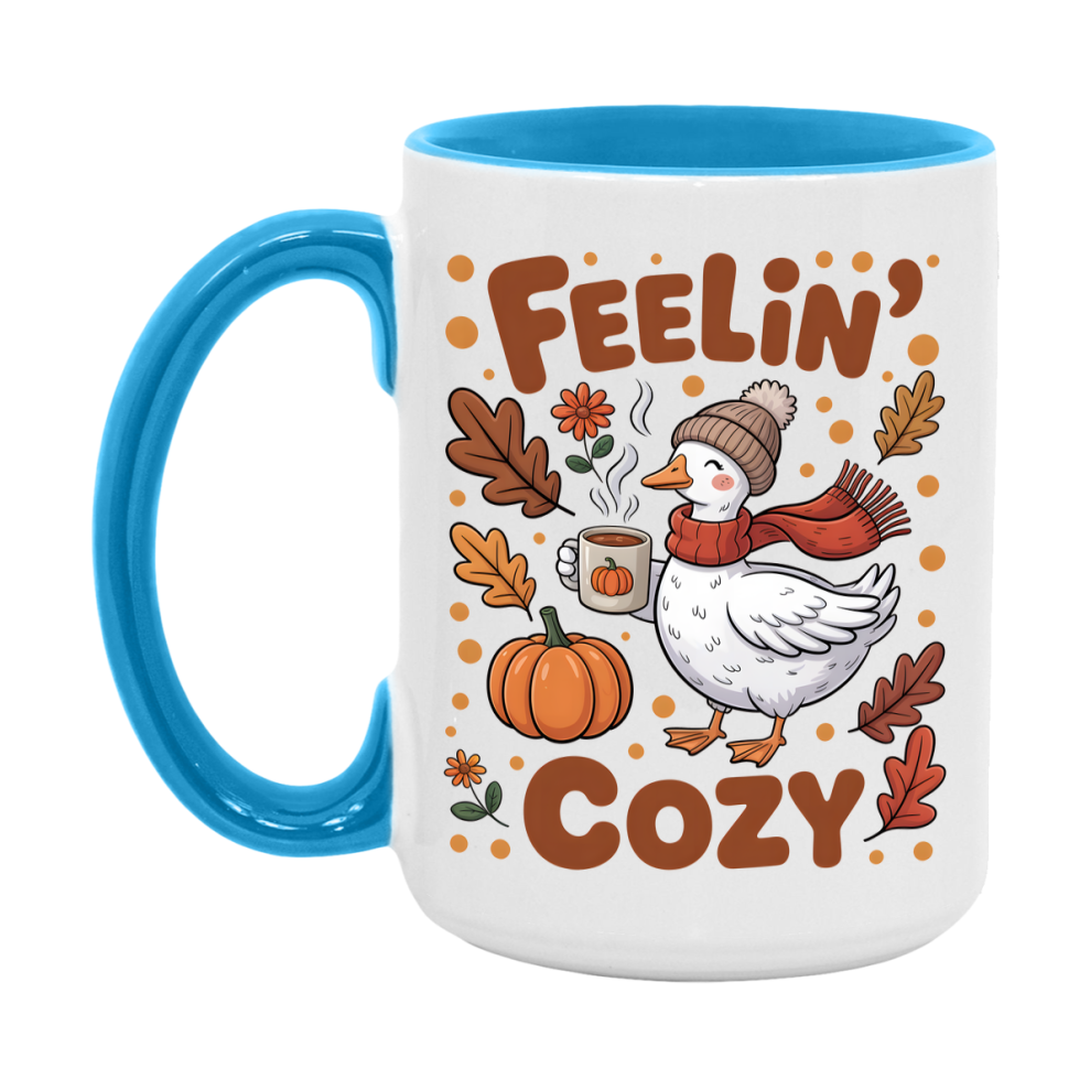 In Love With Fall Coffee Mug, Cozy Cute Autumn Coffee Cup, 11Oz Or 15Oz White Ceramic Mug