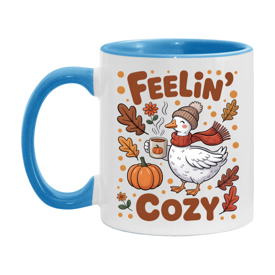 In Love With Fall Coffee Mug, Cozy Cute Autumn Coffee Cup, 11Oz Or 15Oz White Ceramic Mug