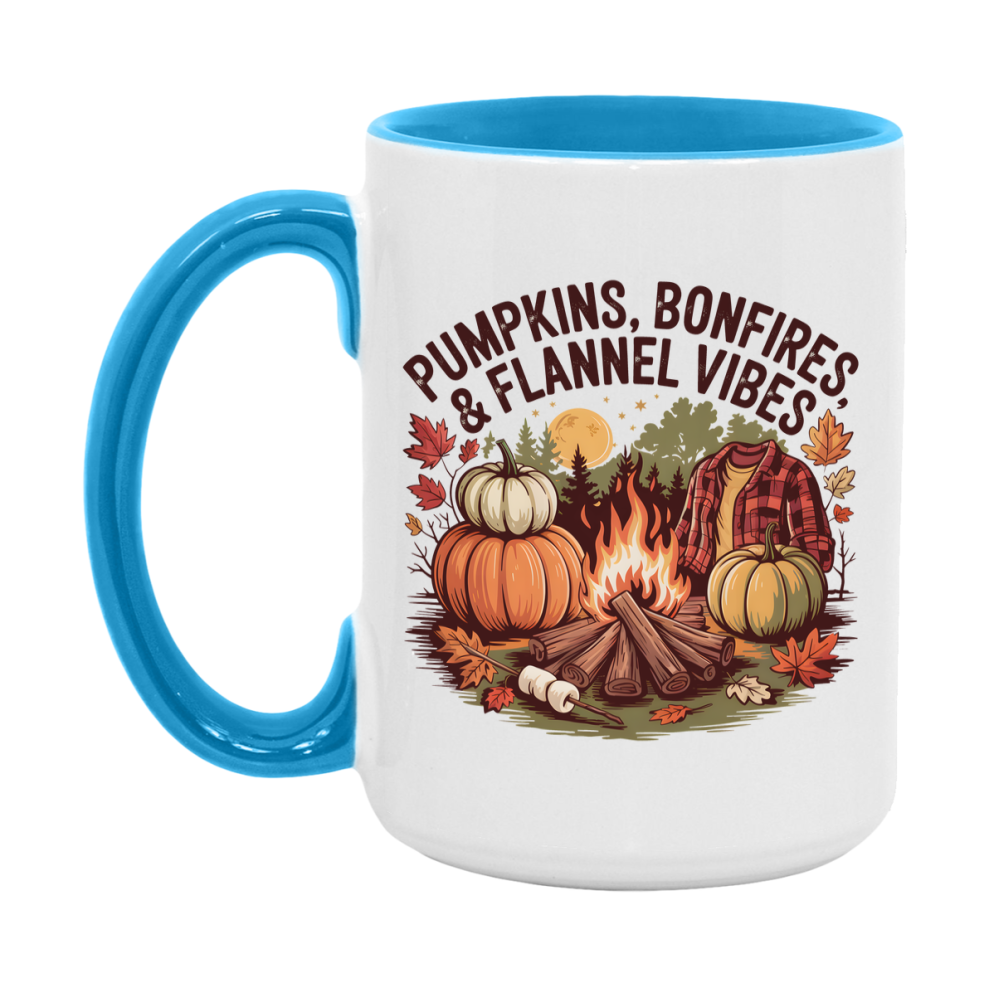 In Love With Fall Coffee Mug, Cozy Cute Autumn Coffee Cup, 11Oz Or 15Oz White Ceramic Mug