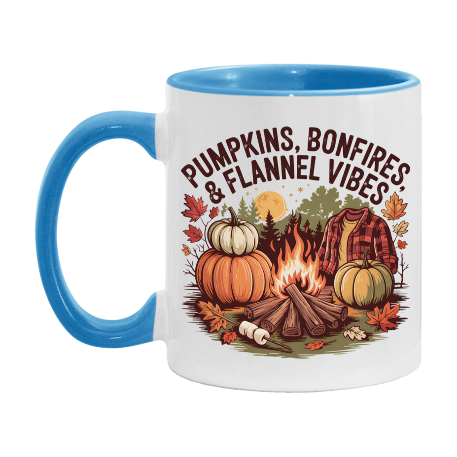 In Love With Fall Coffee Mug, Cozy Cute Autumn Coffee Cup, 11Oz Or 15Oz White Ceramic Mug