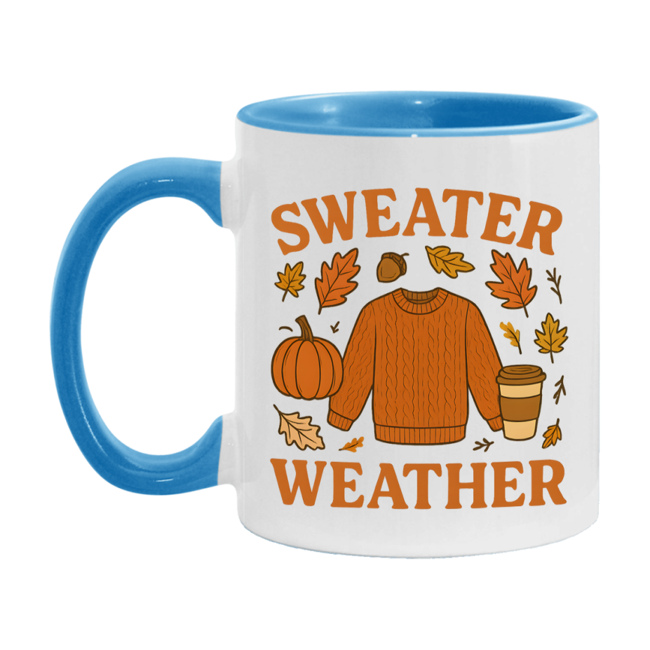 In Love With Fall Coffee Mug, Cozy Cute Autumn Coffee Cup, 11Oz Or 15Oz White Ceramic Mug