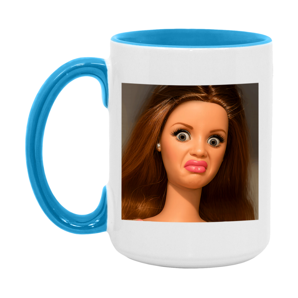 Disgusted Doll Face Mug, Funny Doll Face Meme Coffee Cup