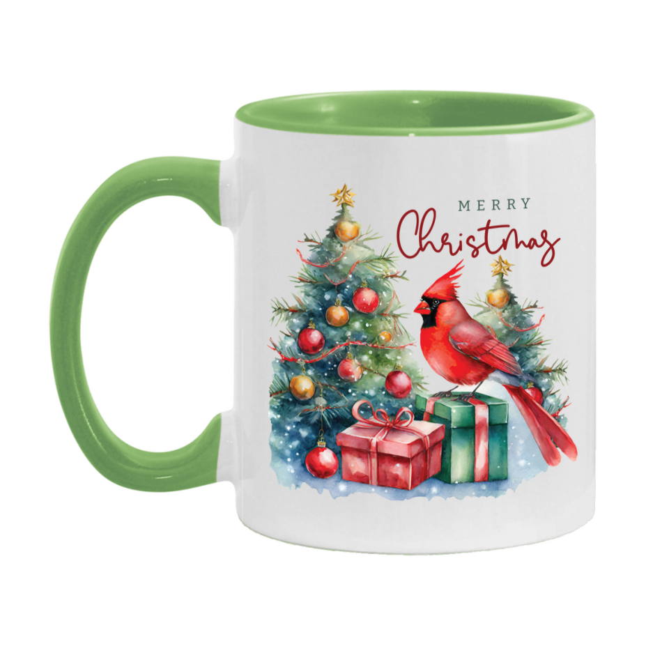 Red Cardinal Mug – Northern Red Cardinal Christmas Mug with Heartfelt Message, 11oz or 15oz White Ceramic Coffee Cup