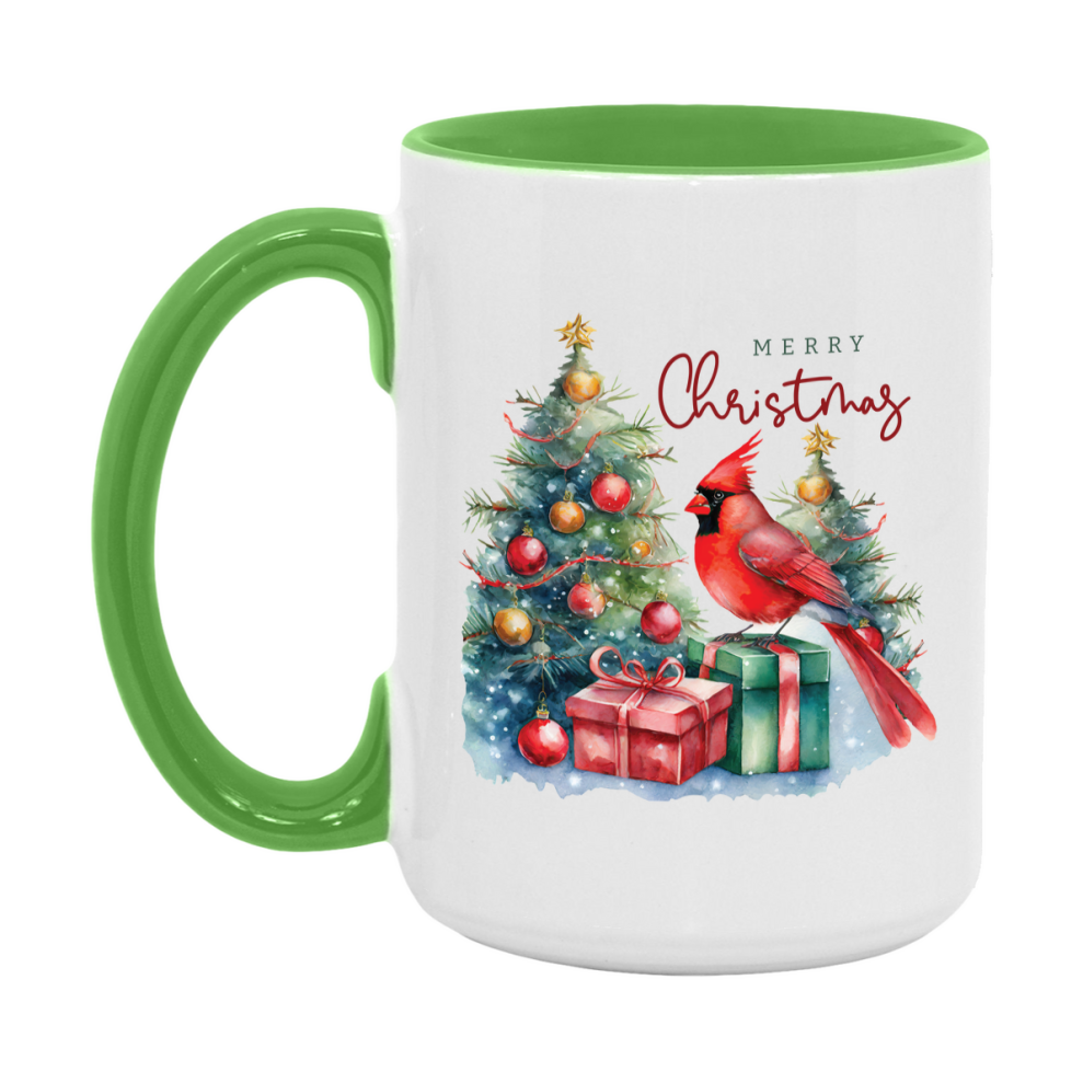 Red Cardinal Mug – Northern Red Cardinal Christmas Mug with Heartfelt Message, 11oz or 15oz White Ceramic Coffee Cup