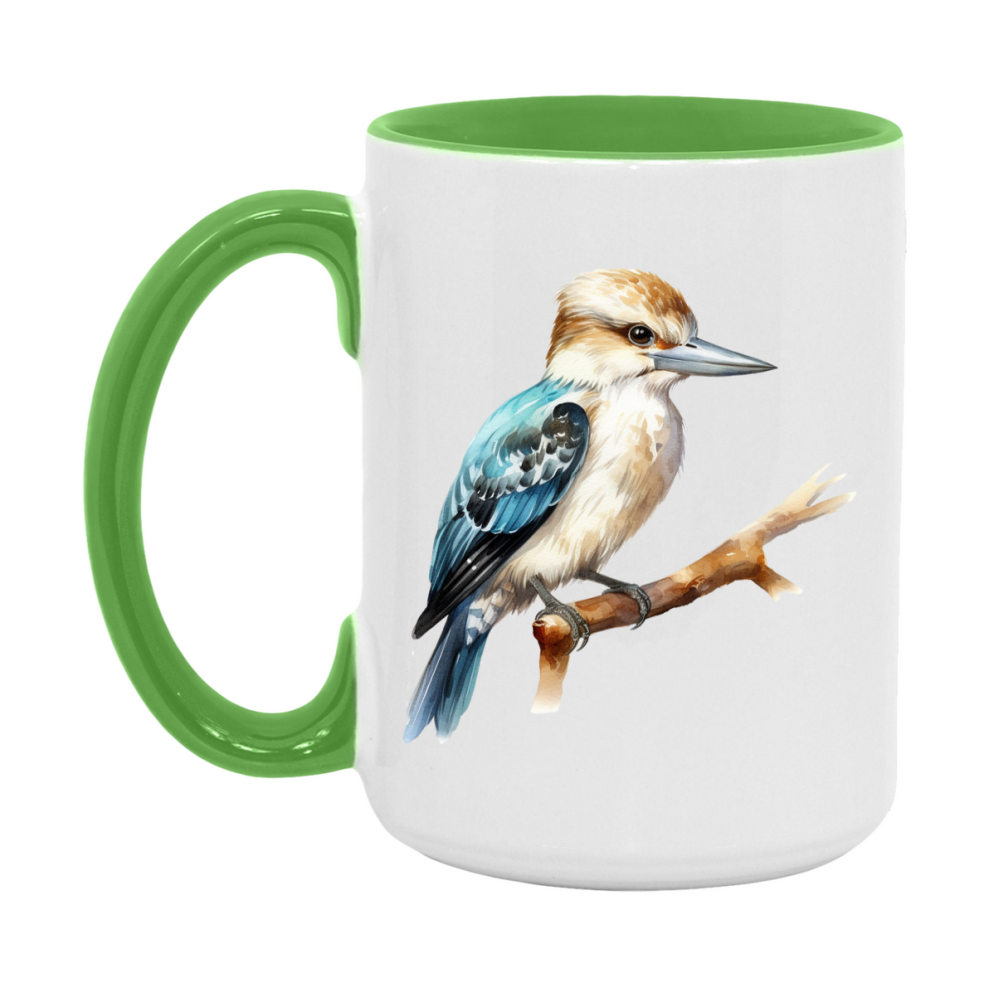Bird Watching Mug, Kookaburra Song Bird Mug, 11oz or 15oz White Ceramic Coffee Mug Gift for Bird Watchers
