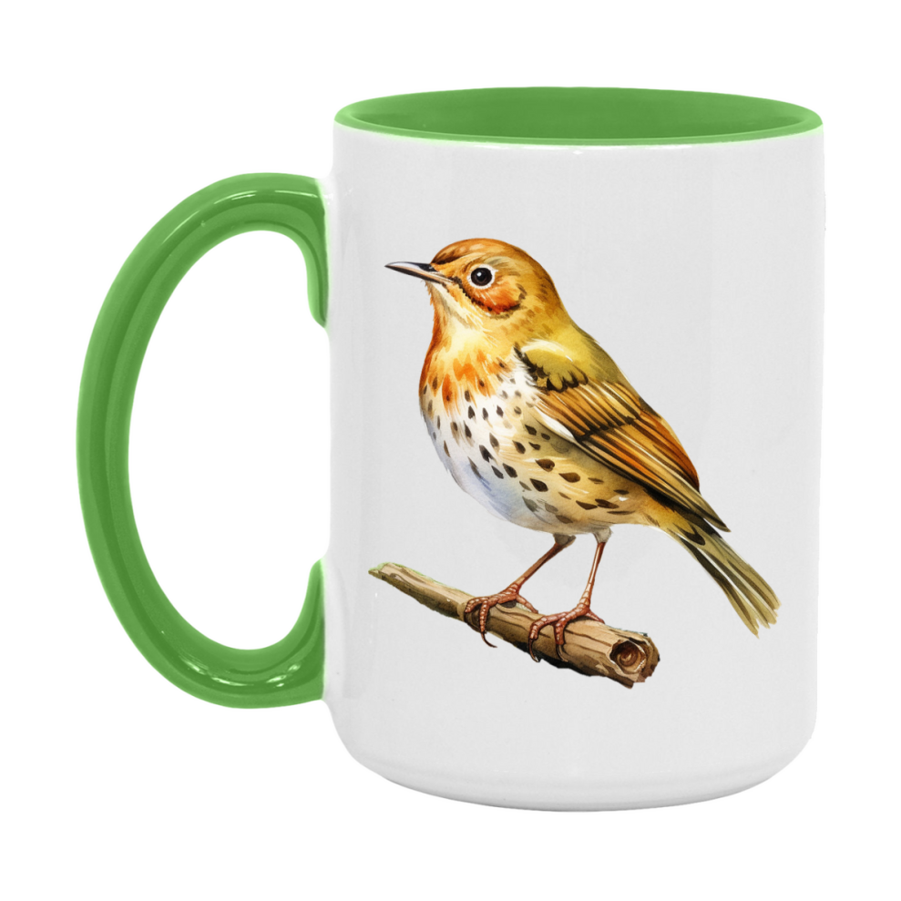 Bird Watching Mug, Ovenbird Song Bird Mug, 11oz or 15oz White Ceramic Coffee Mug Gift for Bird Watchers
