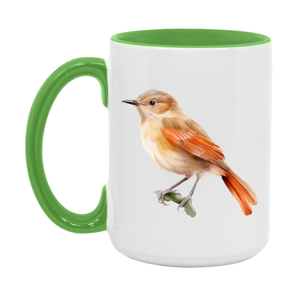 Bird Watching Mug, Rufous Hornero Song Bird Mug, 11oz or 15oz White Ceramic Coffee Mug Gift for Bird Watchers