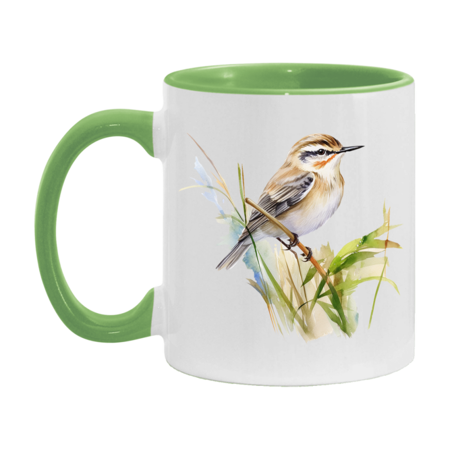 Bird Watching Mug, Sedge Warbler Song Bird Mug, 11oz or 15oz White Ceramic Coffee Mug Gift for Bird Watchers