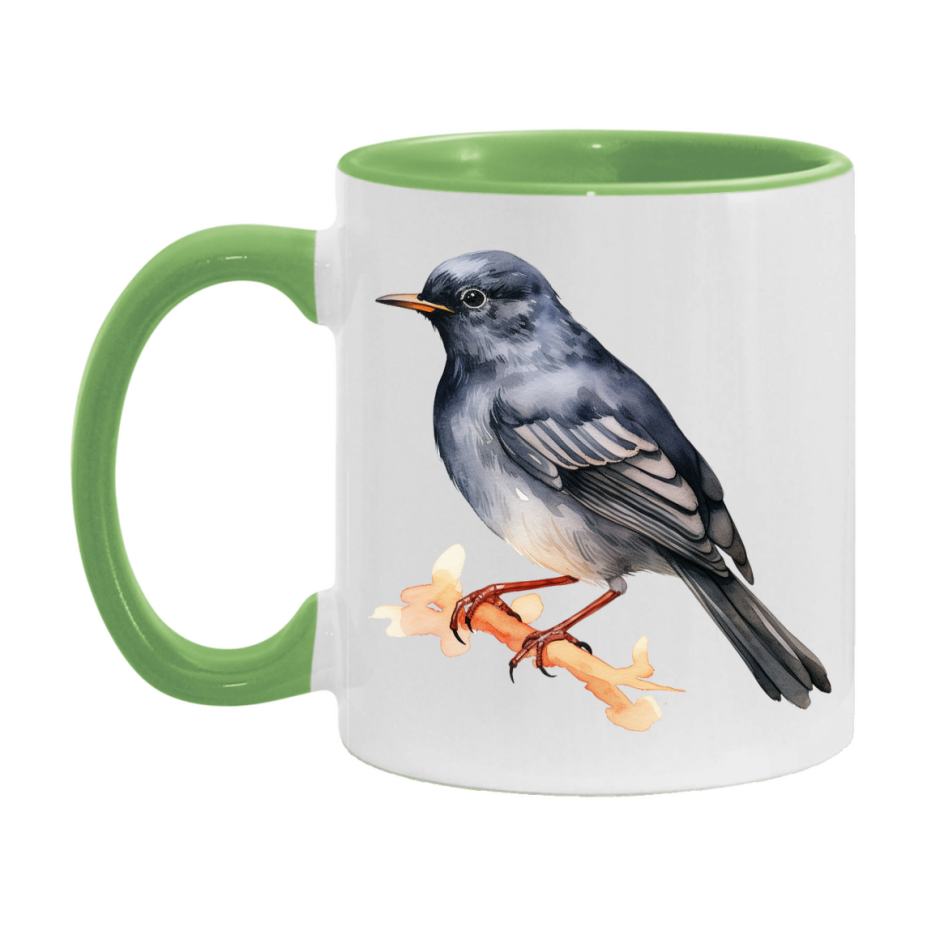 Bird Watching Mug, Slaty Backed Nightingale Thrush Song Bird Mug, 11oz or 15oz White Ceramic Coffee Mug Gift for Bird Watchers