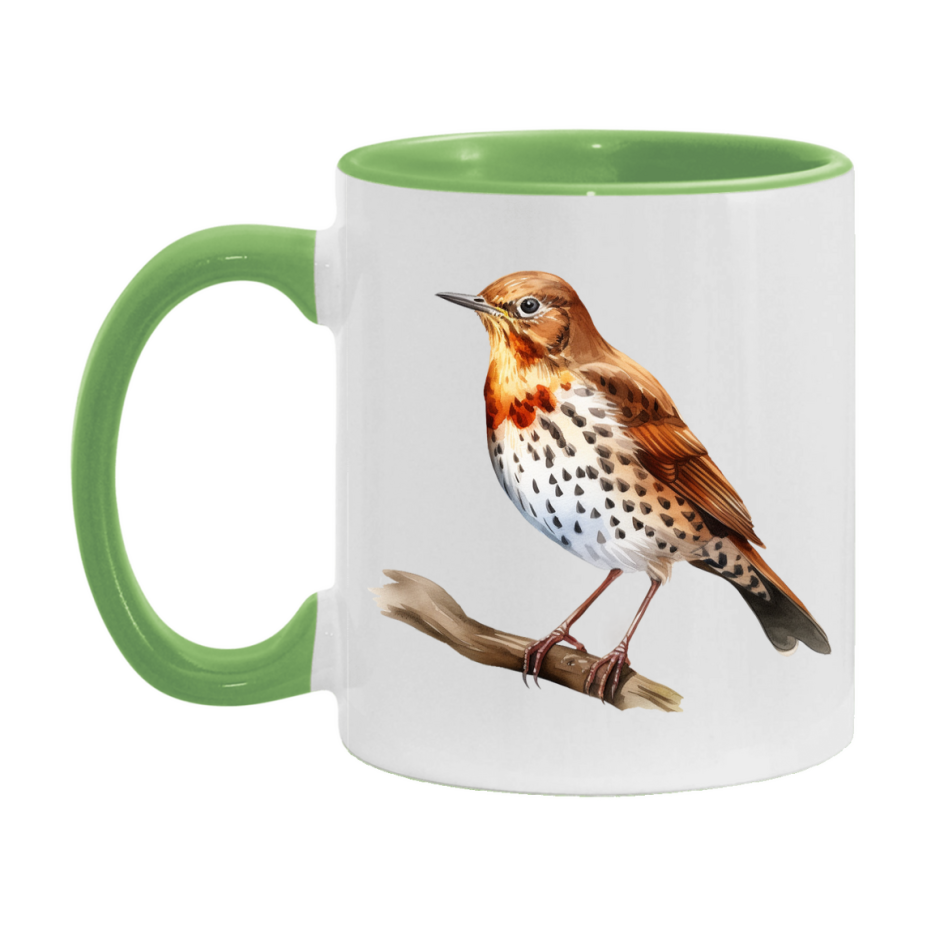 Bird Watching Mug, Song Thrush Song Bird Mug, 11oz or 15oz White Ceramic Coffee Mug Gift for Bird Watchers