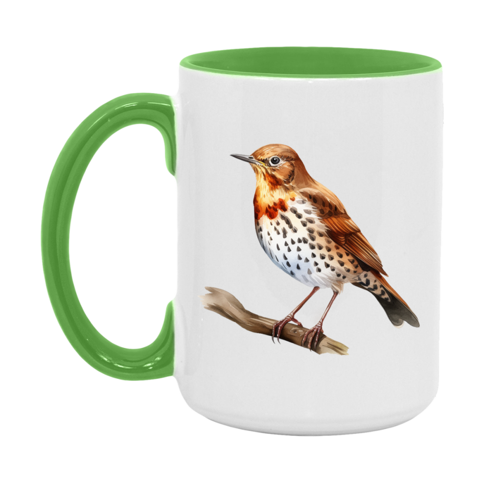 Bird Watching Mug, Song Thrush Song Bird Mug, 11oz or 15oz White Ceramic Coffee Mug Gift for Bird Watchers