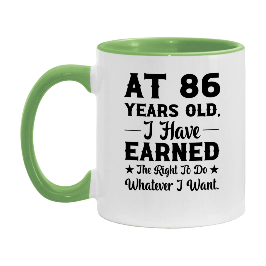 Birthday Gift for 86 Year Old Men and Women, Funny Coffee Mug, 11oz or 15oz Ceramic White Cup
