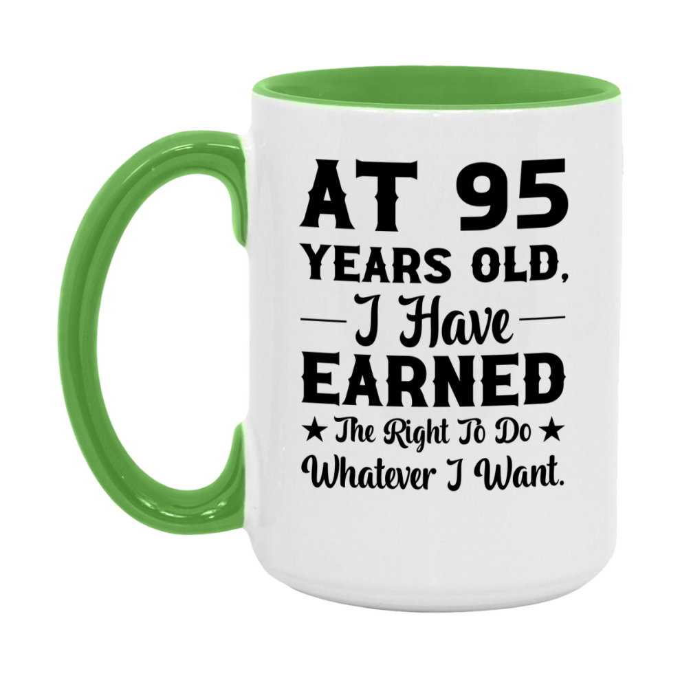 Birthday Gift for 95 Year Old Men and Women, Funny Coffee Mug, 11oz or 15oz Ceramic White Cup