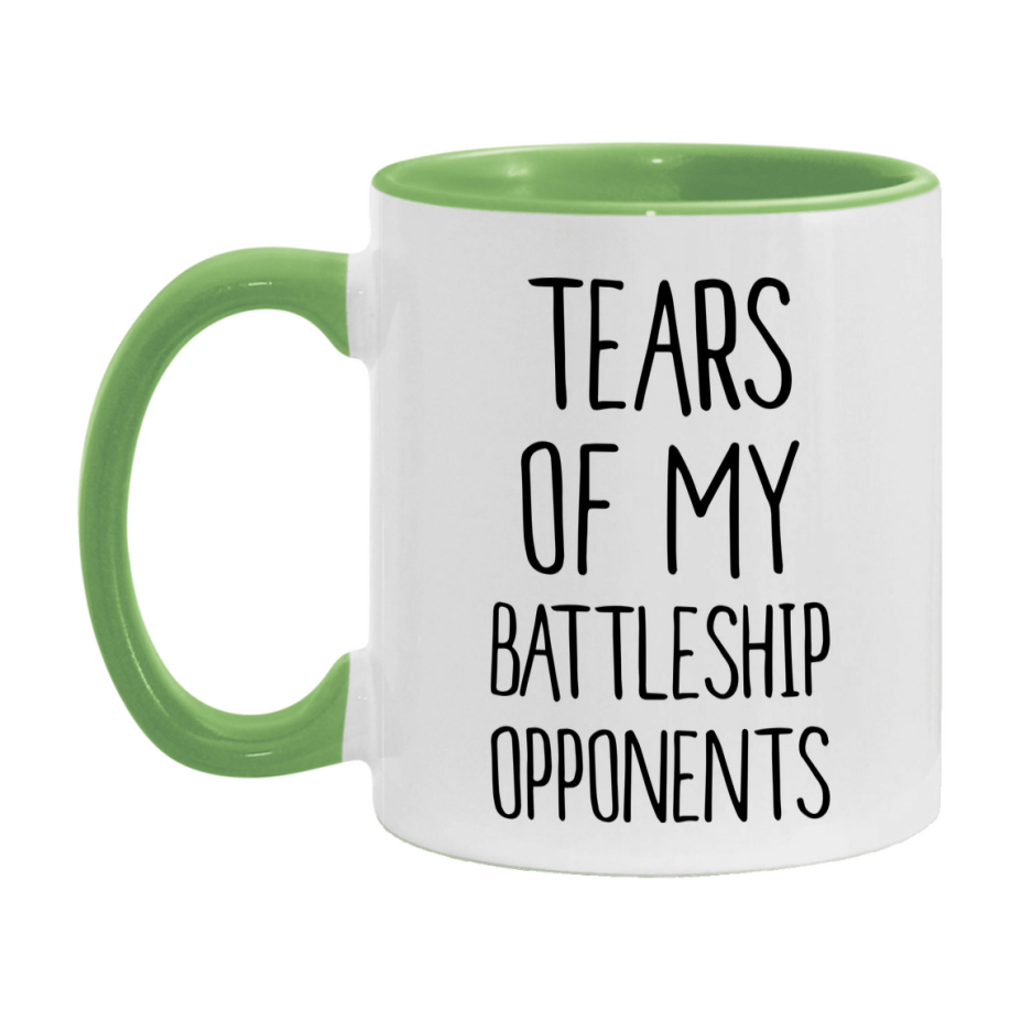 Funny Board Game Mug, Tears of My Battleship Opponents, 11oz or 15oz Ceramic White Coffee Cup