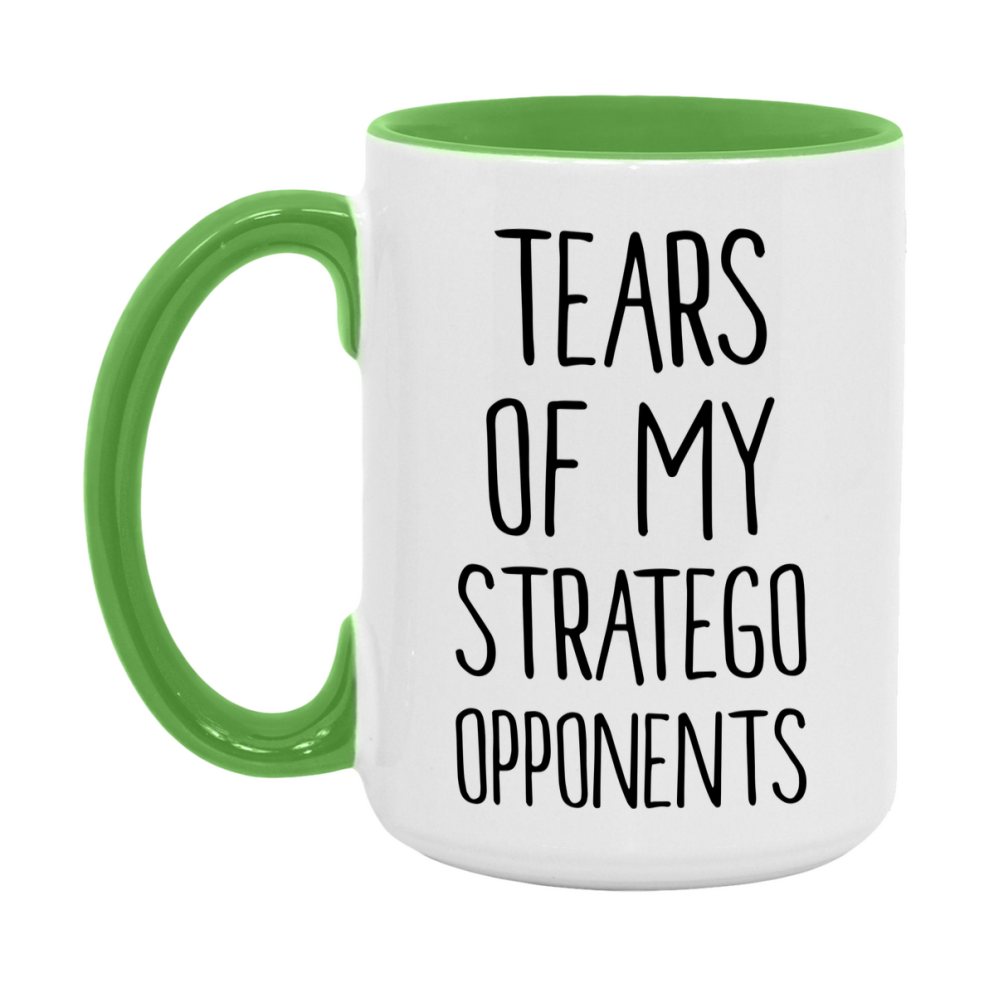 Funny Board Game Mug, Tears of My Stratego Opponents, 11oz or 15oz Ceramic White Coffee Cup