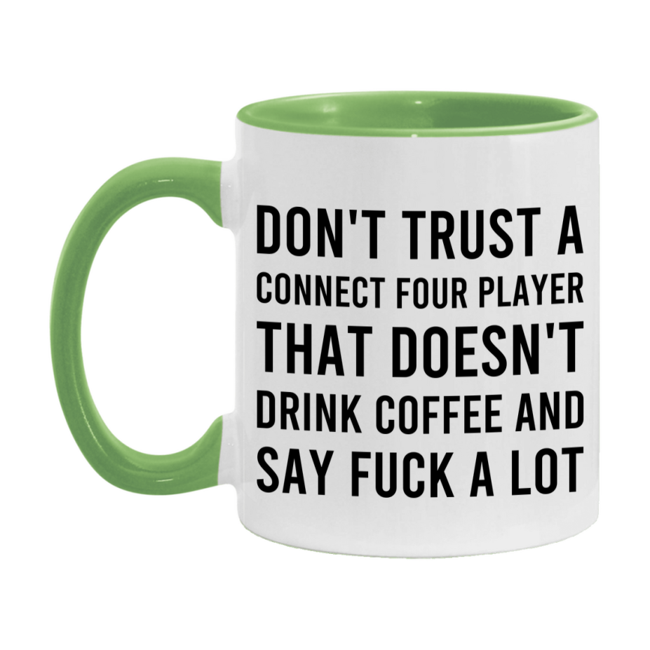 Board Game Gift, Funny Connect Four Player Mug, 11oz or 15oz White Ceramic Coffee Cup Novelty Gift