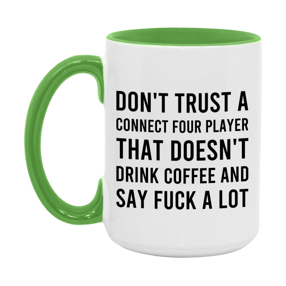 Board Game Gift, Funny Connect Four Player Mug, 11oz or 15oz White Ceramic Coffee Cup Novelty Gift