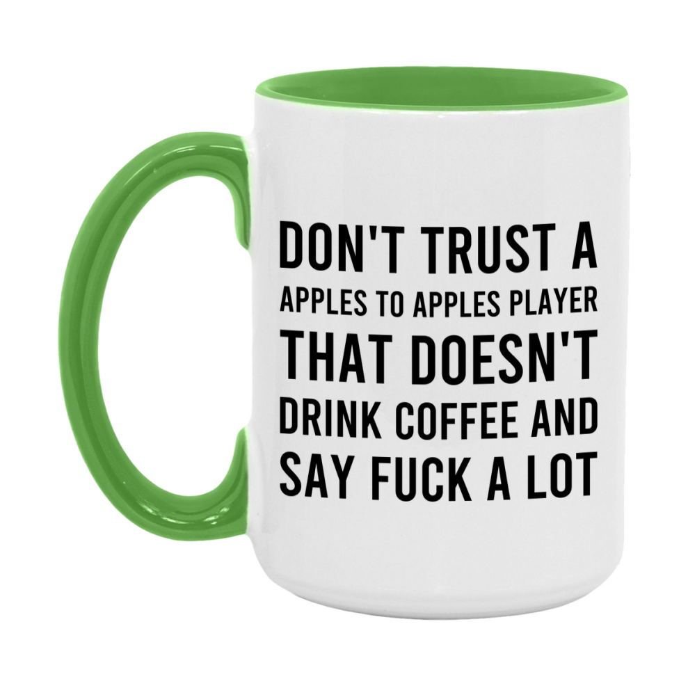 Board Game Gift, Funny Apples To Apples Player Mug, 11oz or 15oz White Ceramic Coffee Cup Novelty Gift