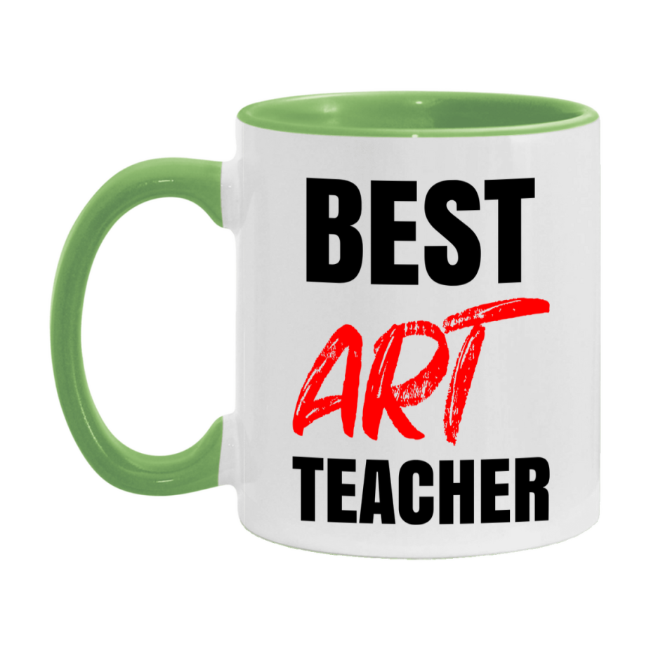 Teacher Superlative Mug, Best Art Teacher Gift, 11oz or 15oz White Ceramic Coffee Cup for Art Teacher