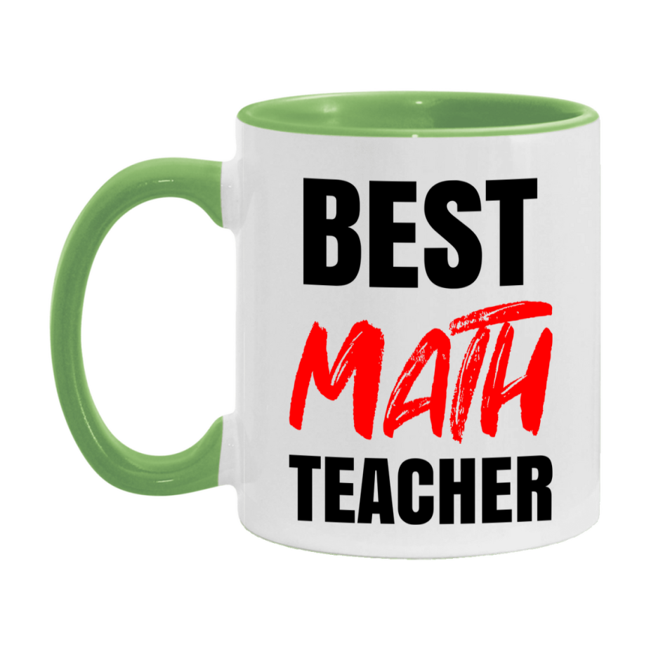 Teacher Superlative Mug, Best Math Teacher Gift, 11oz or 15oz White Ceramic Coffee Cup for Math Teacher