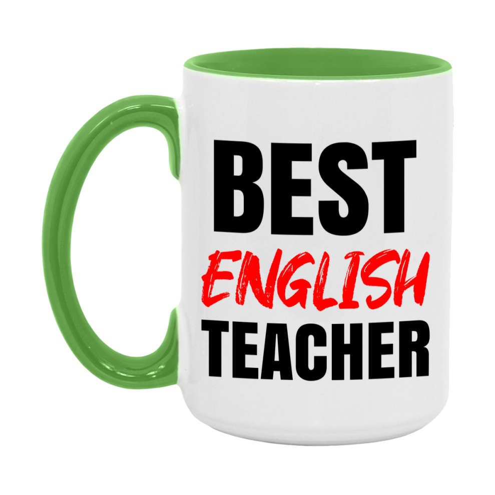Teacher Superlative Mug, Best English Teacher Gift, 11oz or 15oz White Ceramic Coffee Cup for English Teacher