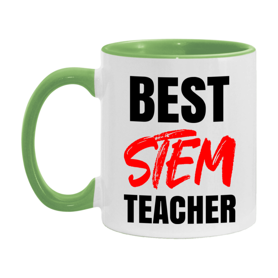 Teacher Superlative Mug, Best Stem Teacher Gift, 11oz or 15oz White Ceramic Coffee Cup for Stem Teacher
