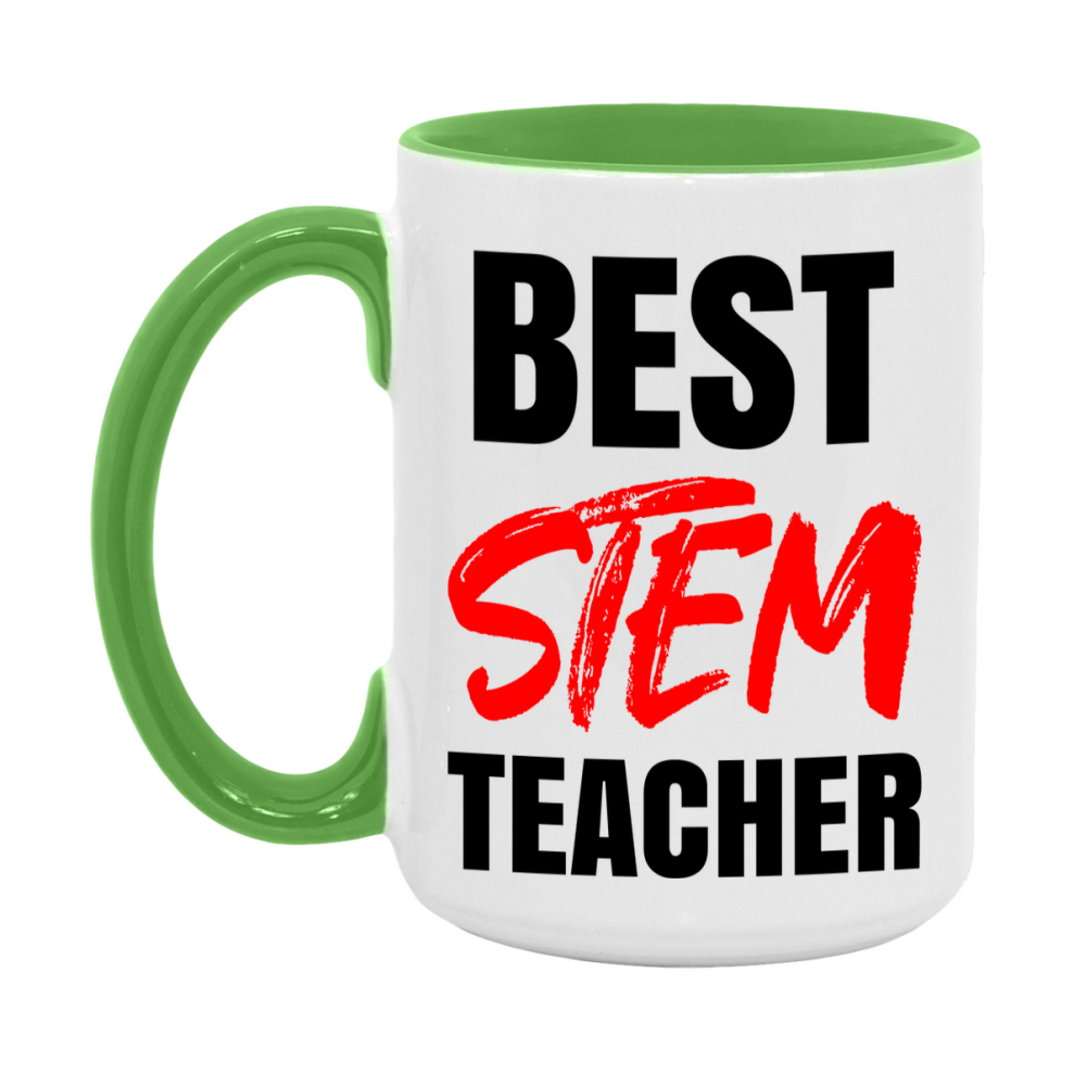 Teacher Superlative Mug, Best Stem Teacher Gift, 11oz or 15oz White Ceramic Coffee Cup for Stem Teacher