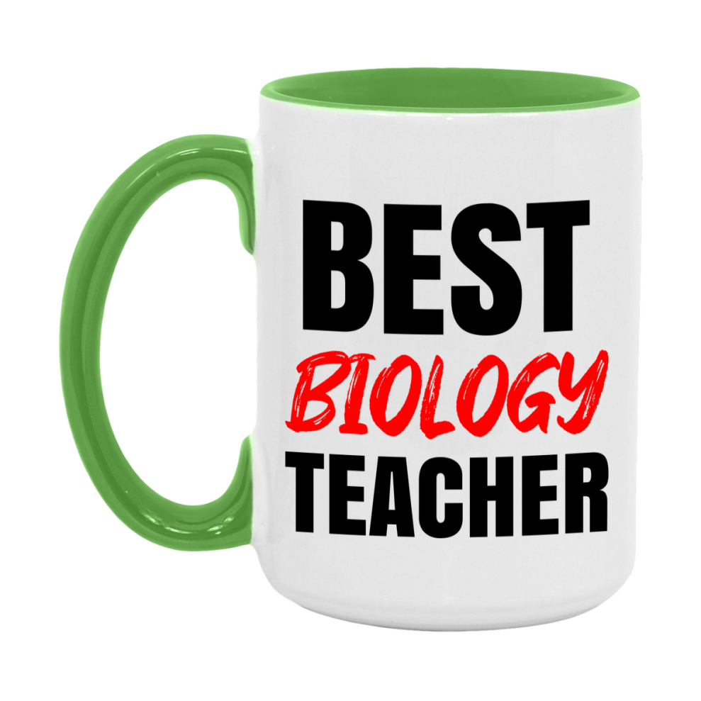 Teacher Superlative Mug, Best Biology Teacher Gift, 11oz or 15oz White Ceramic Coffee Cup for Biology Teacher