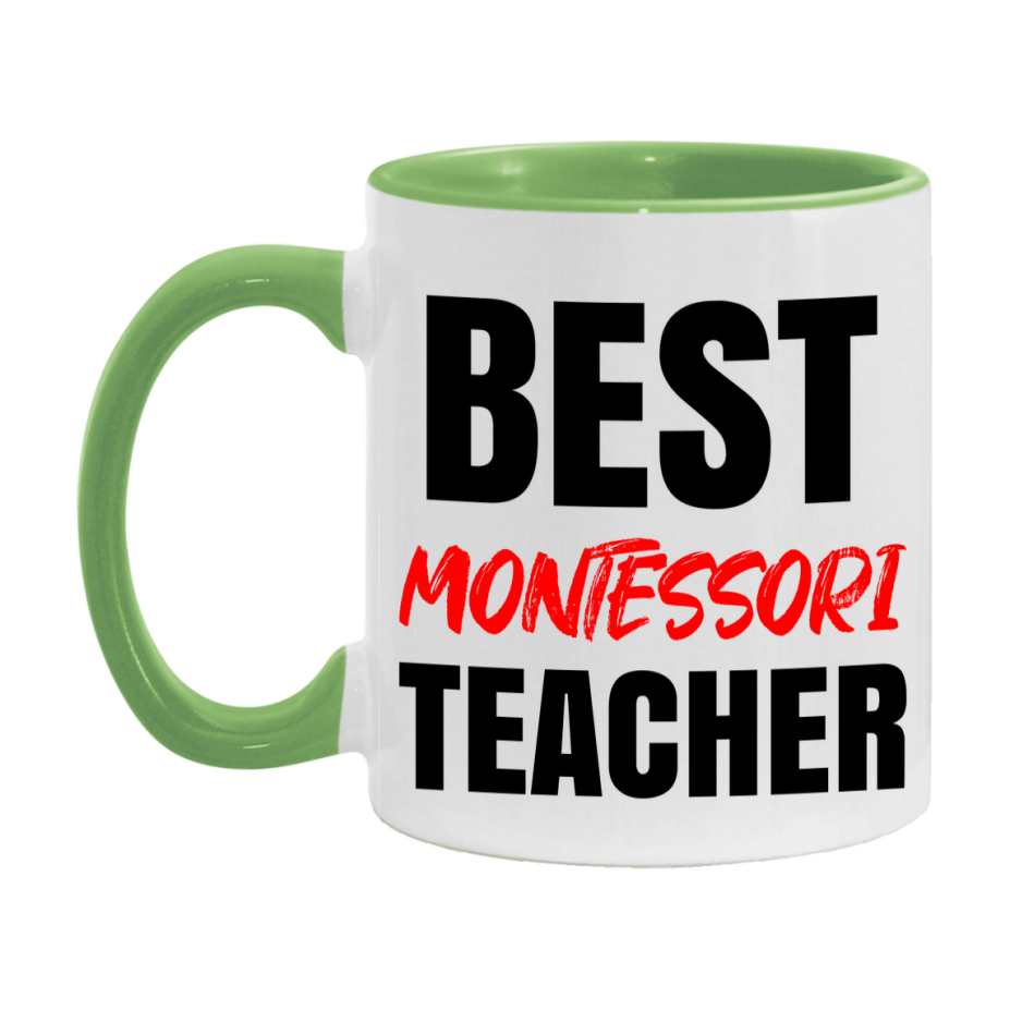 Teacher Superlative Mug, Best Montessori Teacher Gift, 11oz or 15oz White Ceramic Coffee Cup for Montessori Teacher