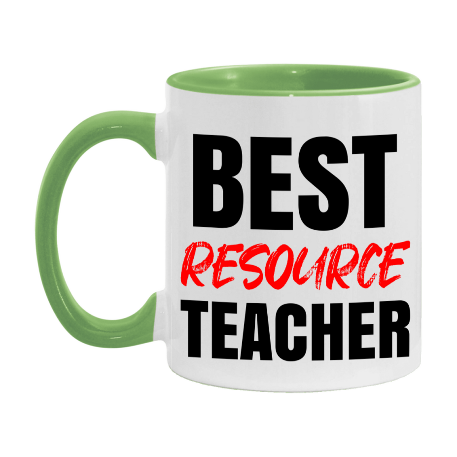 Teacher Superlative Mug, Best Resource Teacher Gift, 11oz or 15oz White Ceramic Coffee Cup for Resource Teacher