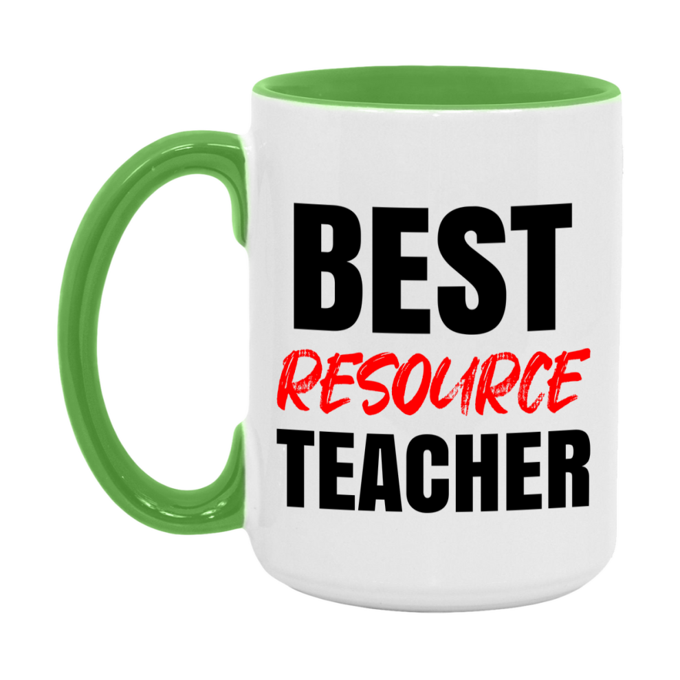 Teacher Superlative Mug, Best Resource Teacher Gift, 11oz or 15oz White Ceramic Coffee Cup for Resource Teacher