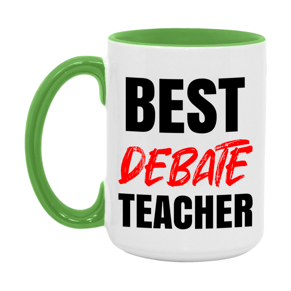 Teacher Superlative Mug, Best Debate Teacher Gift, 11oz or 15oz White Ceramic Coffee Cup for Debate Teacher
