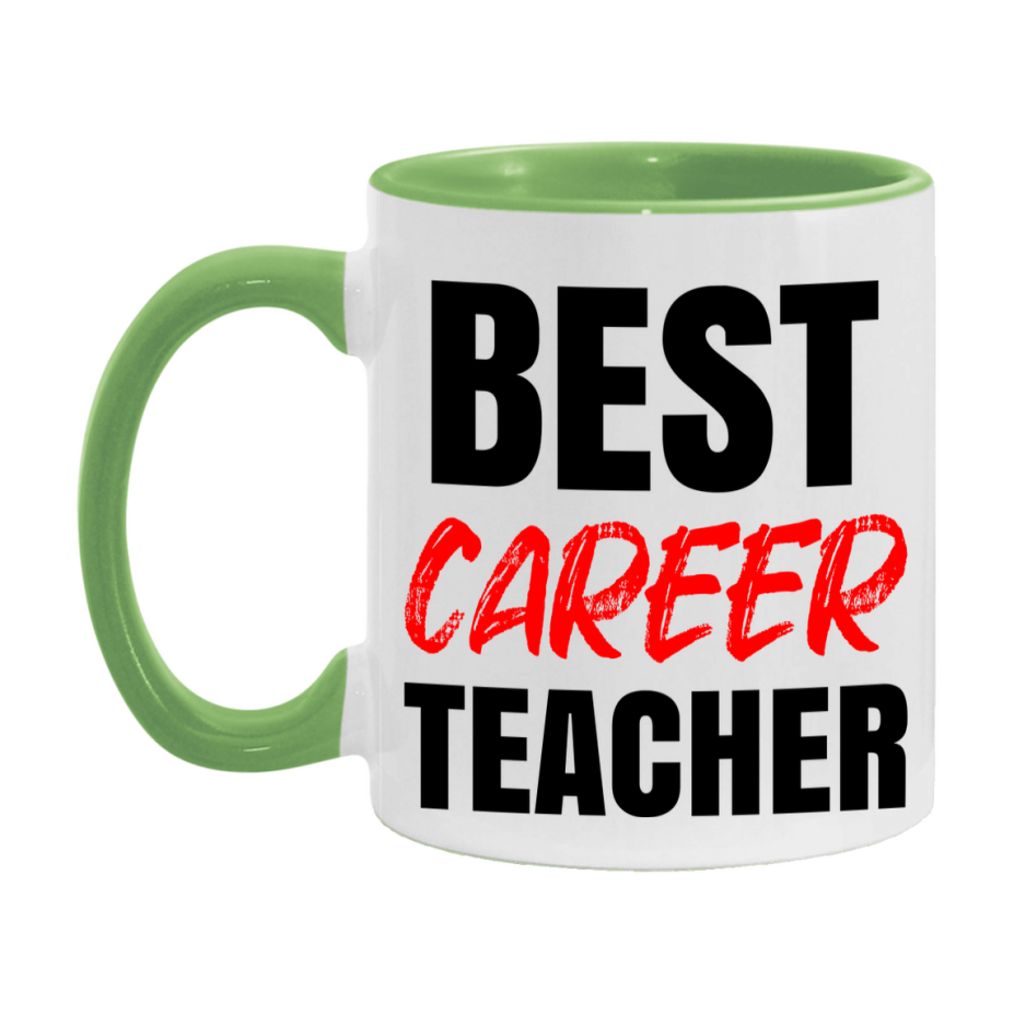 Teacher Superlative Mug, Best Career Teacher Gift, 11oz or 15oz White Ceramic Coffee Cup for Career Teacher