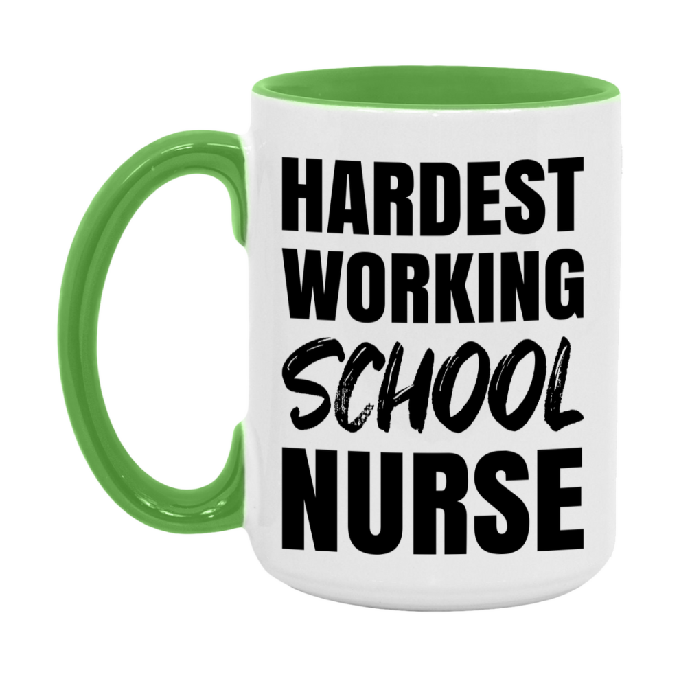 Nurse Superlative Mug, Hardest Working School Nurse Gift, 11oz or 15oz Ceramic Coffee Cup Gift