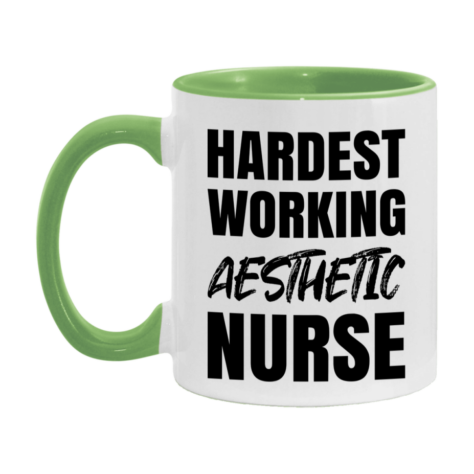 Nurse Superlative Mug, Hardest Working Aesthetic Nurse Gift, 11oz or 15oz Ceramic Coffee Cup Gift