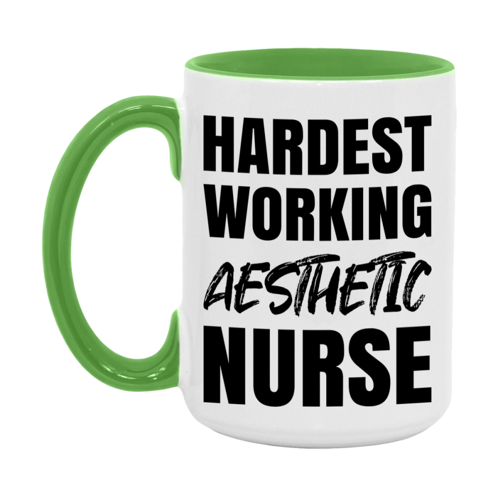 Nurse Superlative Mug, Hardest Working Aesthetic Nurse Gift, 11oz or 15oz Ceramic Coffee Cup Gift