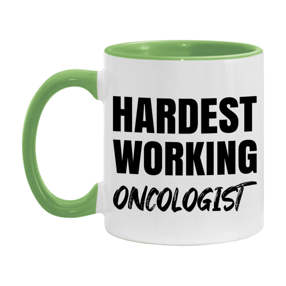 Oncologist Superlative Mug, Hardest Working Oncologist, 11oz or 15oz Ceramic Coffee Mug, Double-Sided Cup, Gift for Oncologist, Coworker Gift, Boss Gift