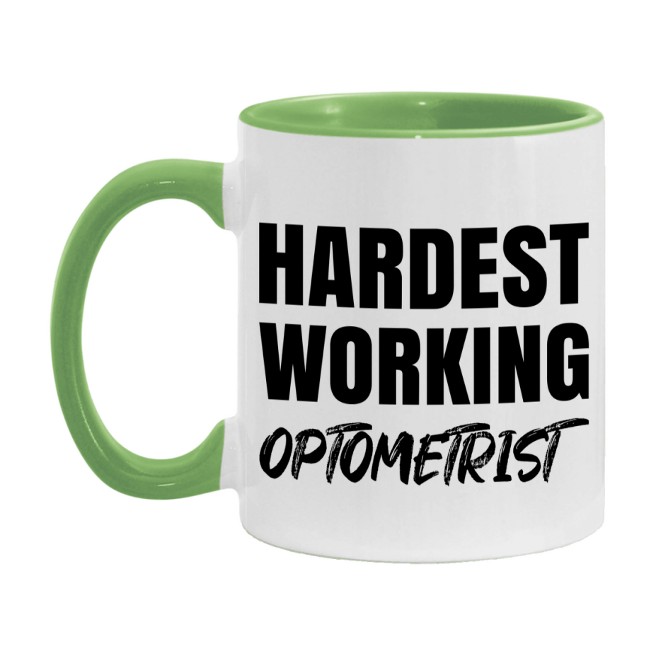 Optometrist Superlative Mug, Hardest Working Optometrist, 11oz or 15oz Ceramic Coffee Mug, Double-Sided Cup, Gift for Optometrist, Coworker Gift, Boss Gift