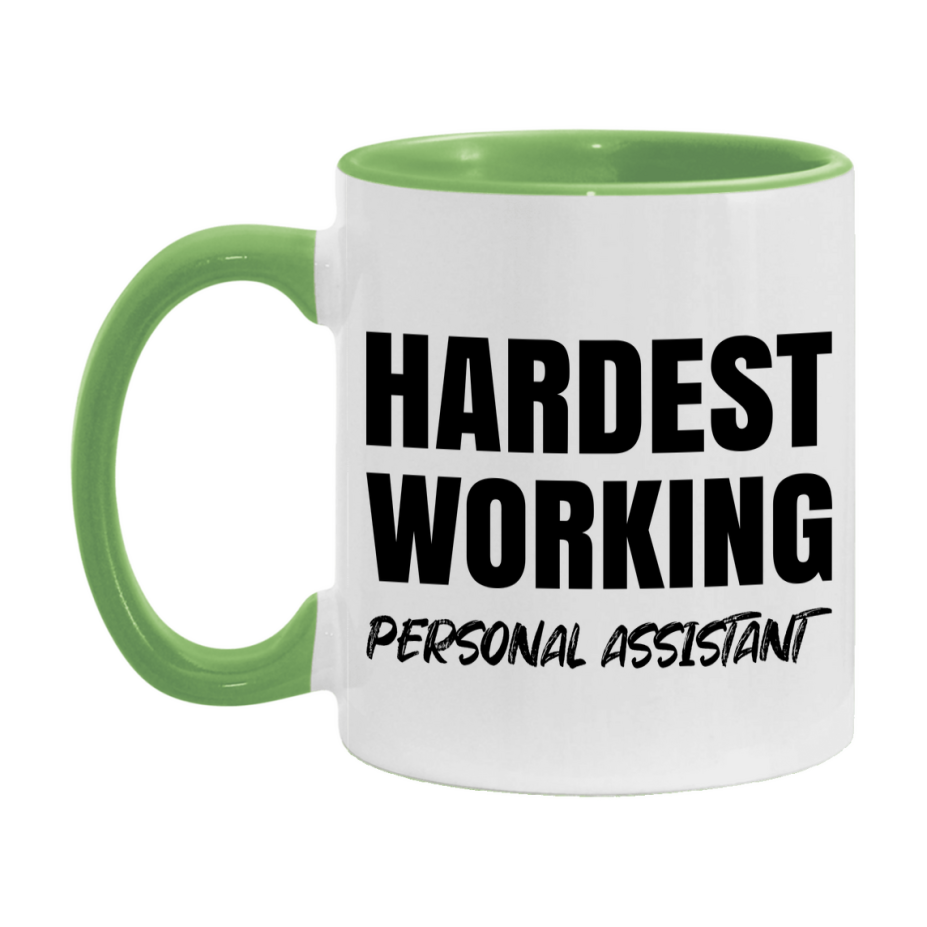 Personal Assistant Superlative Mug, Hardest Working Personal Assistant, 11oz or 15oz Ceramic Coffee Mug, Double-Sided Cup, Gift for Personal Assistant, Coworker Gift, Boss Gift