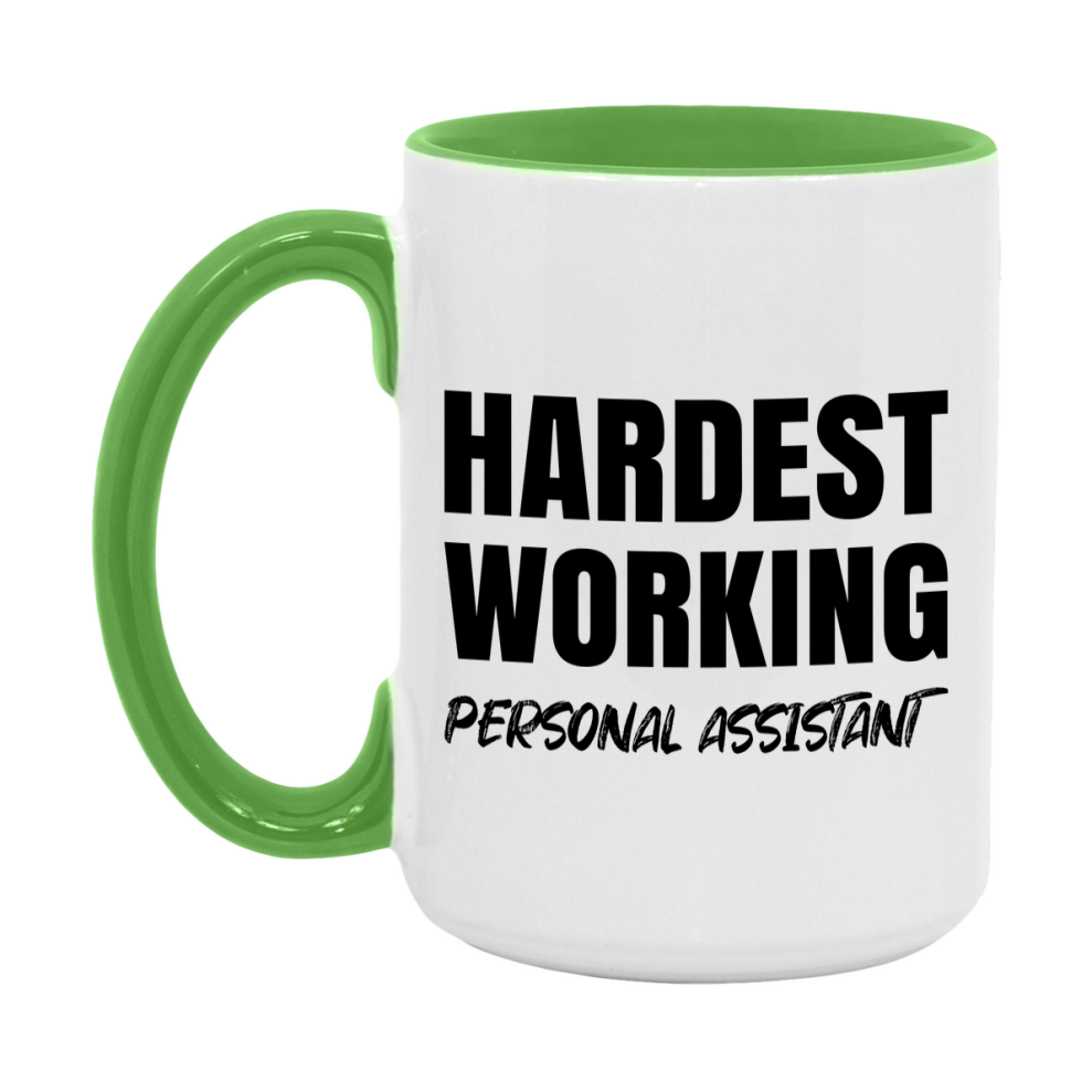 Personal Assistant Superlative Mug, Hardest Working Personal Assistant, 11oz or 15oz Ceramic Coffee Mug, Double-Sided Cup, Gift for Personal Assistant, Coworker Gift, Boss Gift