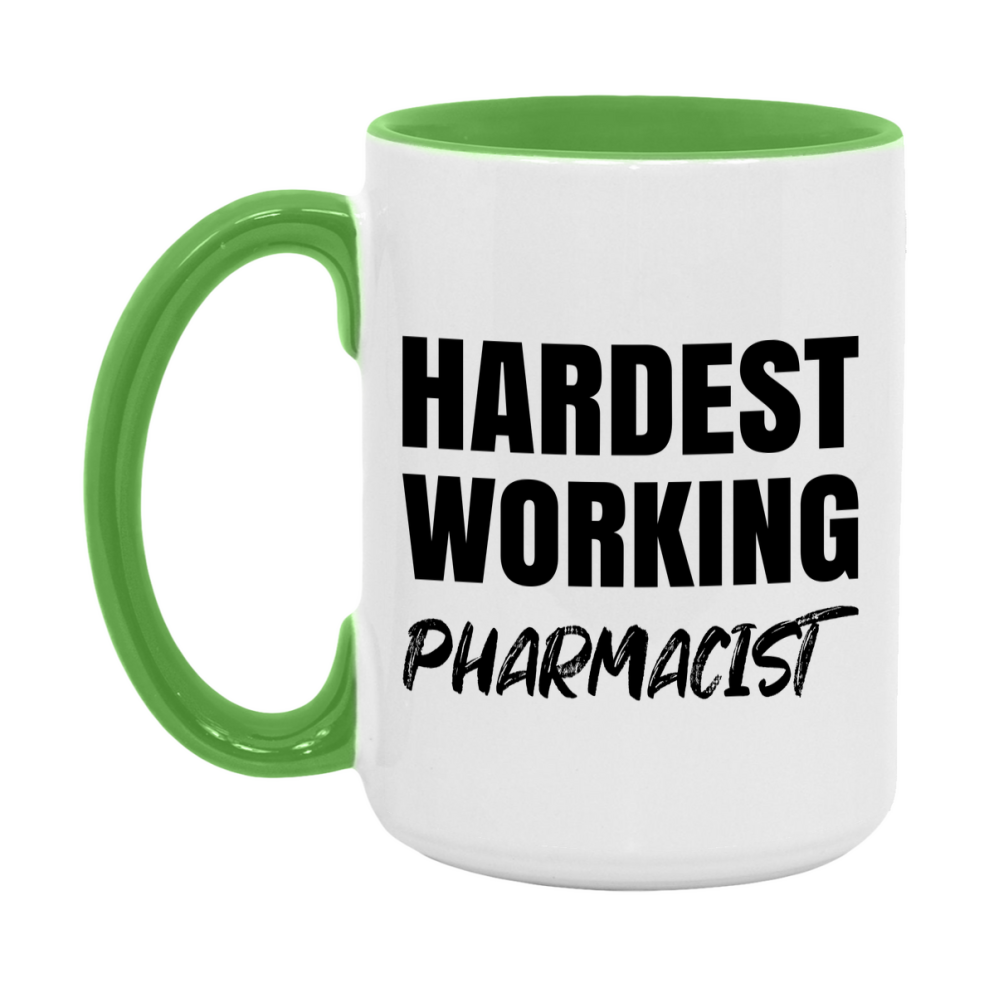 Pharmacist Superlative Mug, Hardest Working Pharmacist, 11oz or 15oz Ceramic Coffee Mug, Double-Sided Cup, Gift for Pharmacist, Coworker Gift, Boss Gift