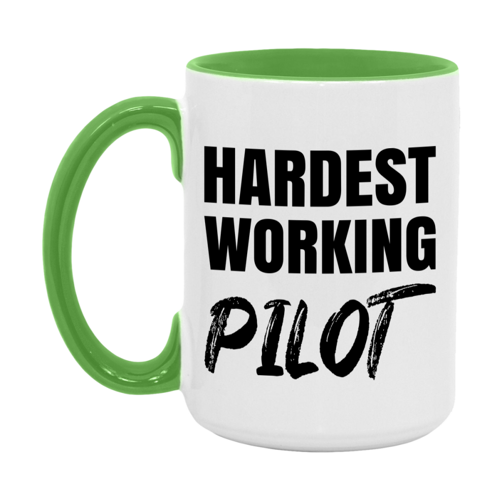 Pilot Superlative Mug, Hardest Working Pilot, 11oz or 15oz Ceramic Coffee Mug, Double-Sided Cup, Gift for Pilot, Coworker Gift, Boss Gift