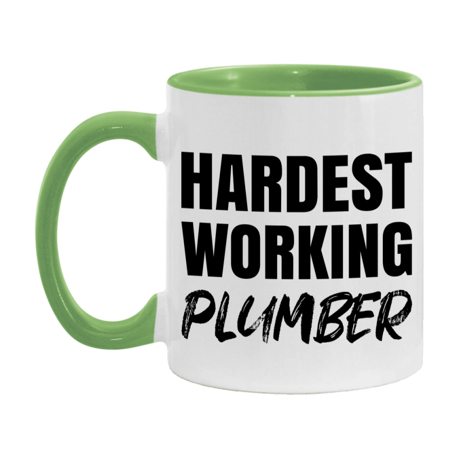 Plumber Superlative Mug, Hardest Working Plumber, 11oz or 15oz Ceramic Coffee Mug, Double-Sided Cup, Gift for Plumber, Coworker Gift, Boss Gift