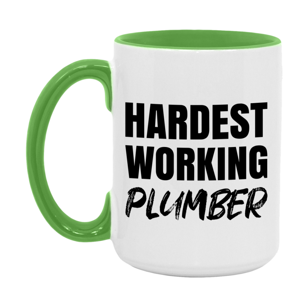 Plumber Superlative Mug, Hardest Working Plumber, 11oz or 15oz Ceramic Coffee Mug, Double-Sided Cup, Gift for Plumber, Coworker Gift, Boss Gift