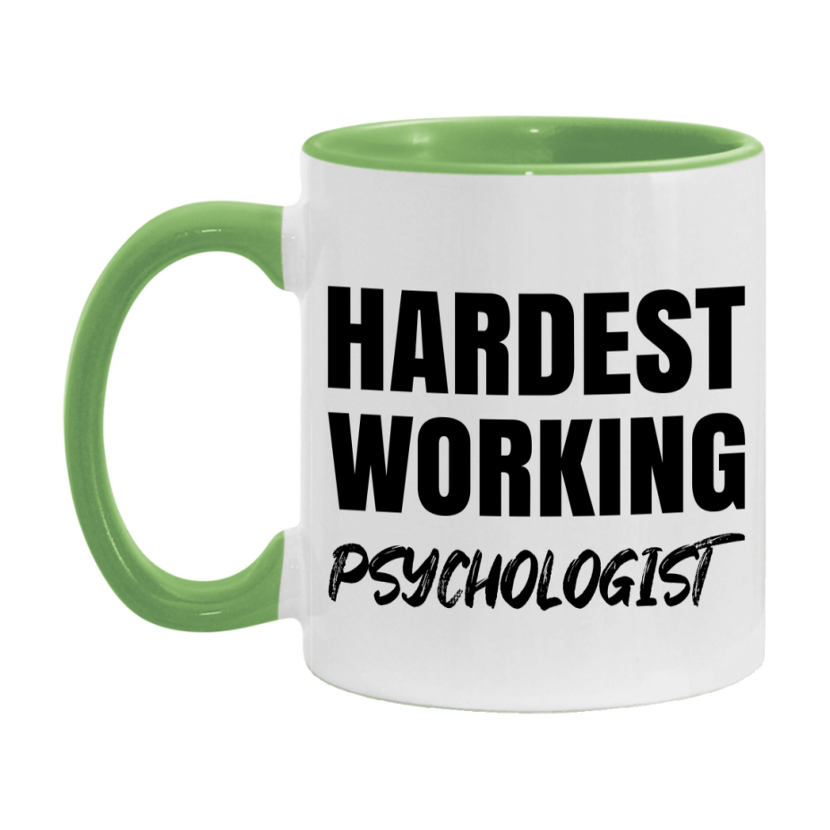 Psychologist Superlative Mug, Hardest Working Psychologist, 11oz or 15oz Ceramic Coffee Mug, Double-Sided Cup, Gift for Psychologist, Coworker Gift, Boss Gift