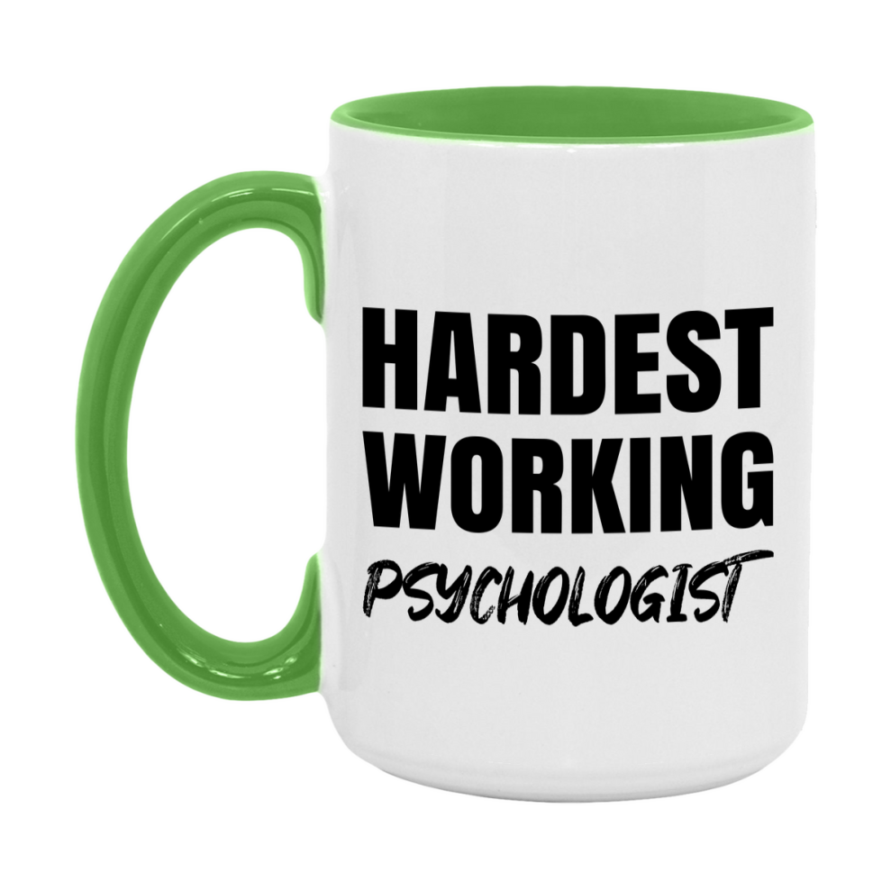 Psychologist Superlative Mug, Hardest Working Psychologist, 11oz or 15oz Ceramic Coffee Mug, Double-Sided Cup, Gift for Psychologist, Coworker Gift, Boss Gift