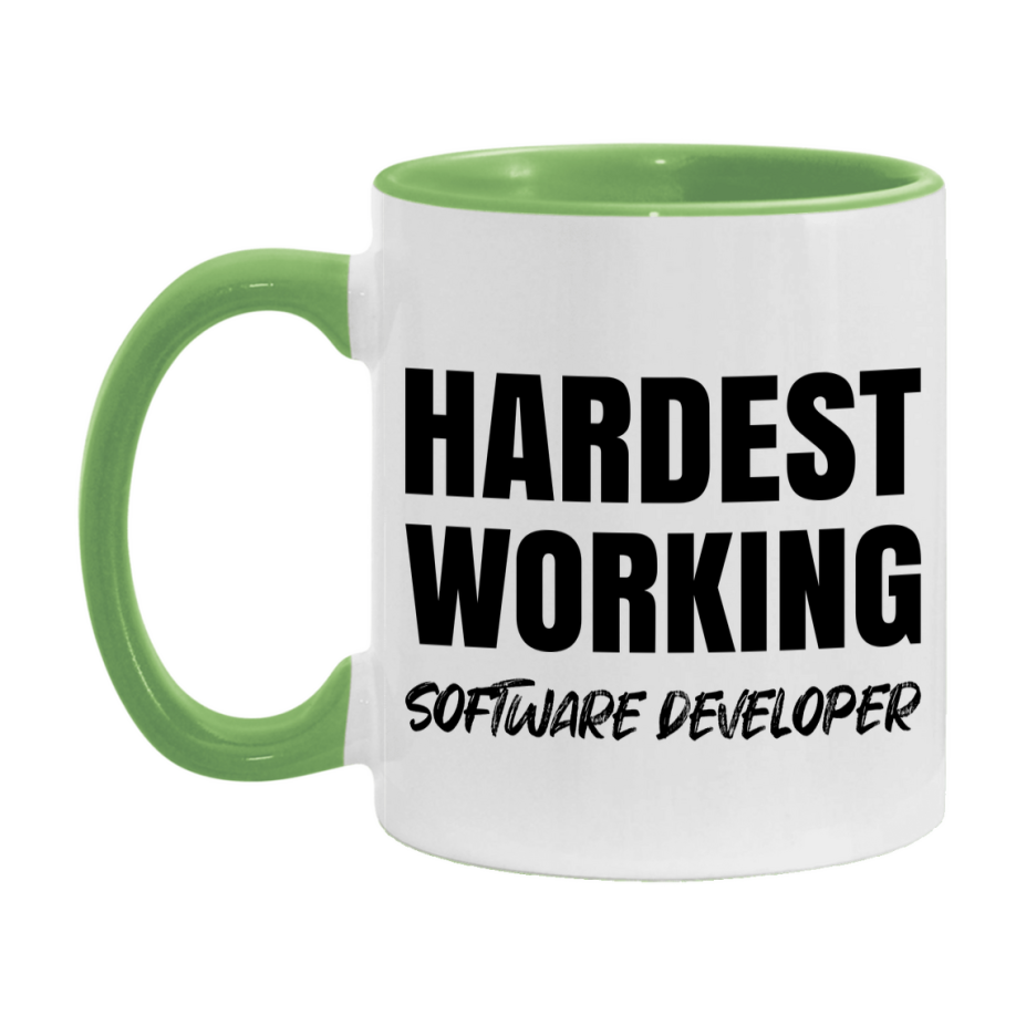 Software Developer Superlative Mug, Hardest Working Software Developer, 11oz or 15oz Ceramic Coffee Mug, Double-Sided Cup, Gift for Software Developer, Coworker Gift, Boss Gift