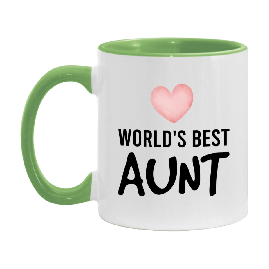 World's Best Aunt Mug, Aunt Superlative Coffee Mug, 11oz or 15oz Ceramic Cup, Gift for Aunt